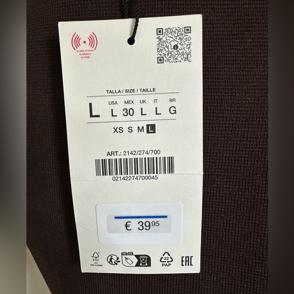 NWT Zara One Sleeve Brown Top - Large - Picture 8 of 12